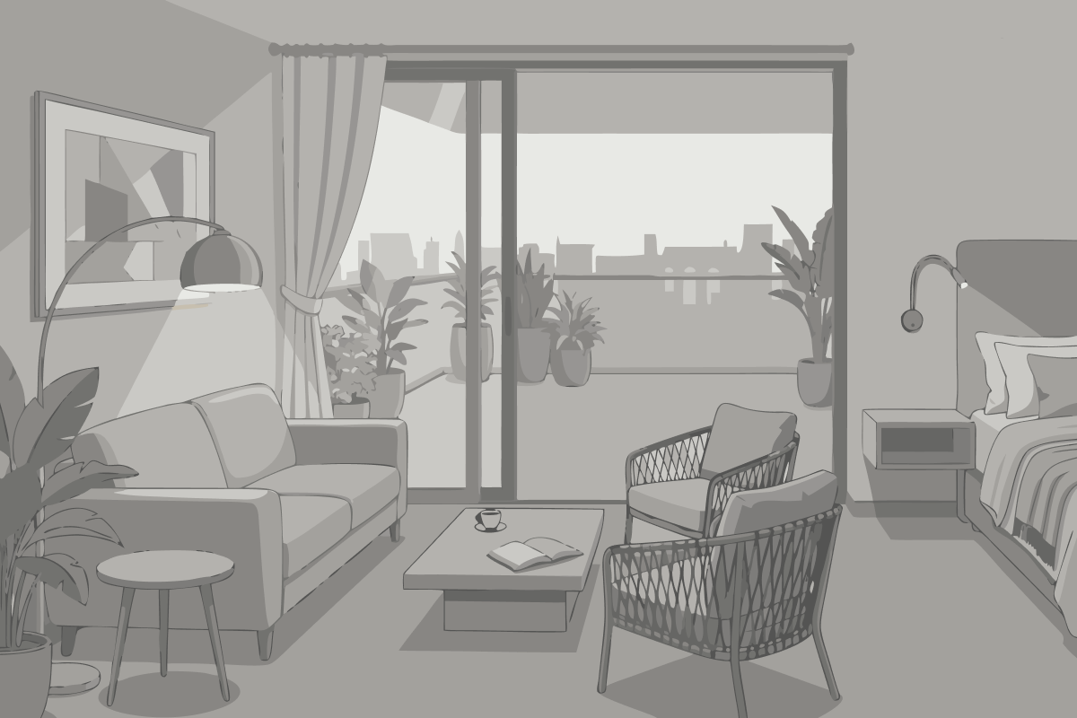 One-Bedroom Riviere King Suite with Roll-In Shower and Chicago River View - Mobility Accessible